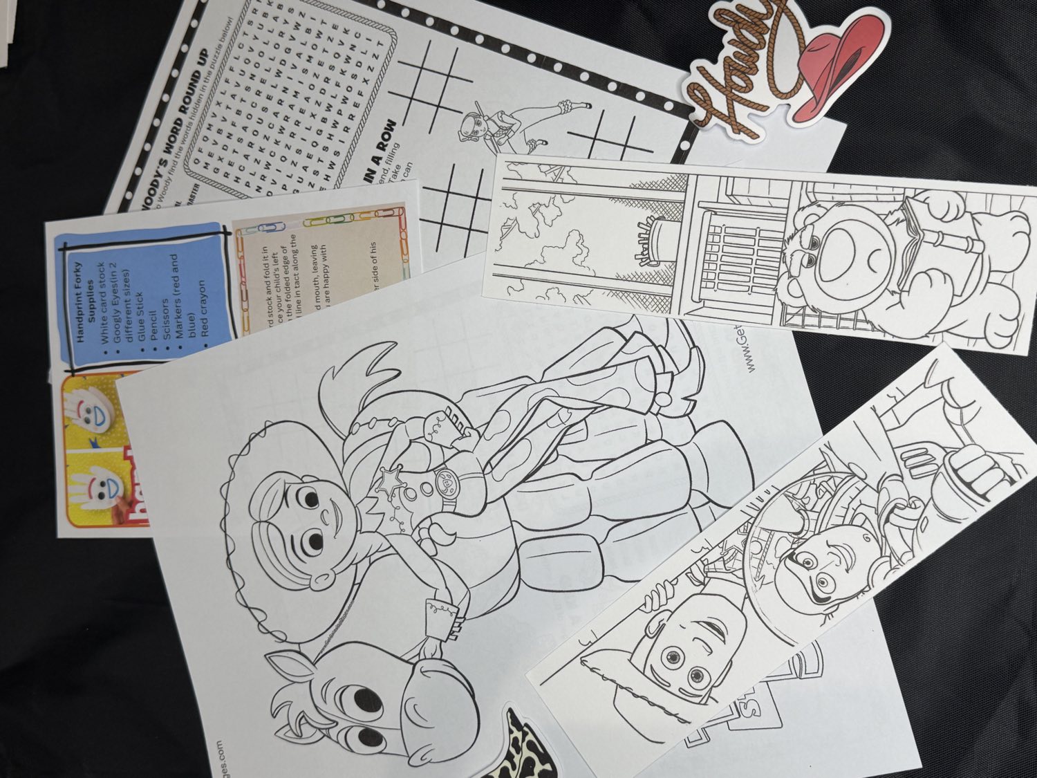 Mailbox Wonders themed coloring pages, a word search, and bookmarks